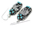 Southwestern Sterling Silver Turquoise Bear Hook Dangle Earrings QX69239